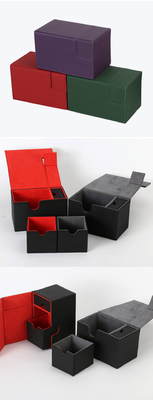 Shockproof Deck Card Box Divider PU Leather Deck Case Medium Size