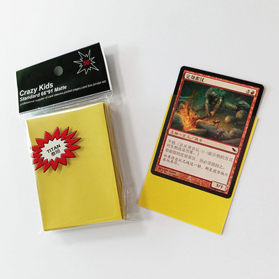 Yellow Magic Gathering Card Sleeves Polypropylene Back 66X91mm