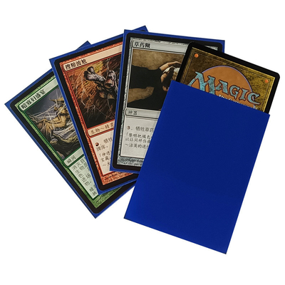 66x91mm Game Card Sleeves Orange Texture Solid Blue Playing Card Sleeves