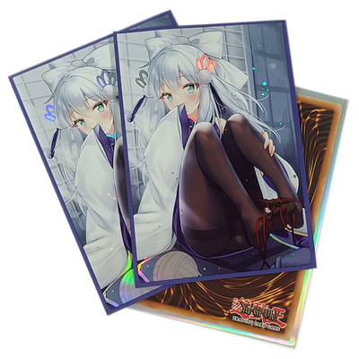 Custom Anime Card Sleeves Yugioh Japan Size 62x89mm Solid Art Printed Game Card Sleeves Plastic Trading Card Sleeves